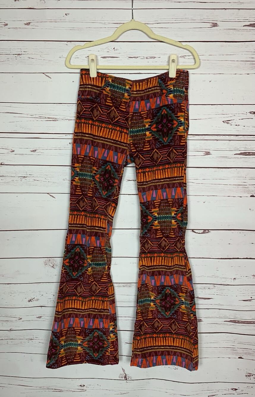 Free People We The Free Women’s 27 Boho Retro Aztec Corduroy Flare Fall Pants